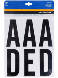 Hillman Fastaners 842272 Self-Adhesive Reflective Letter Set, Black