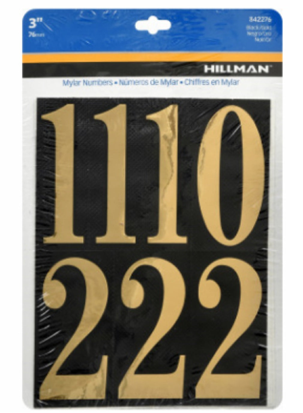 Hillman Fastaners 842276 Self-Adhesive Reflective Number Set, Gold