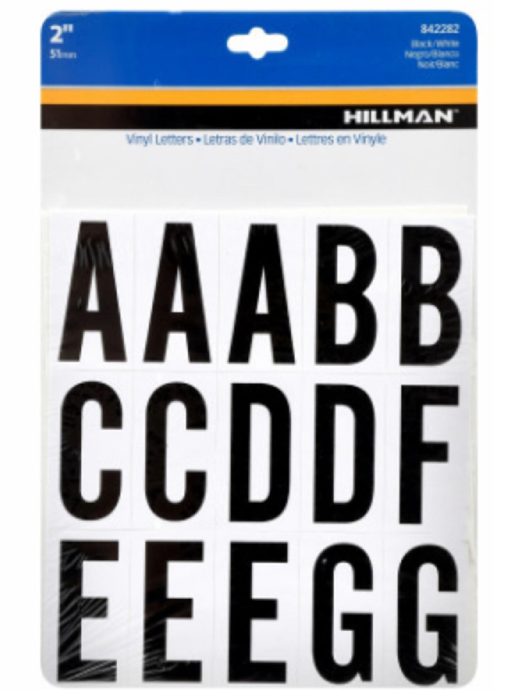 Hillman Fastaners 842282 Vinyl Self-Adhesive Letter Set, 2 Inch, Black