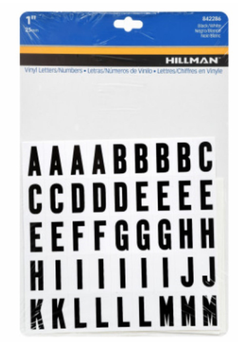 Hillman Fastaners 842286 Vinyl Self-Adhesive Letter and Number Set, Black