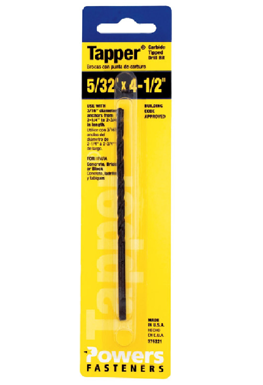 Hillman Fasteners 375221 Rawl Tapper Carbide Drill Bit, 5/32" x 4.5"