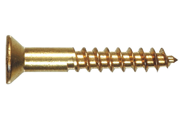 Hillman Fasteners 385662 Flat Head Phillips Wood Screw, #6 x 1.25", Brass