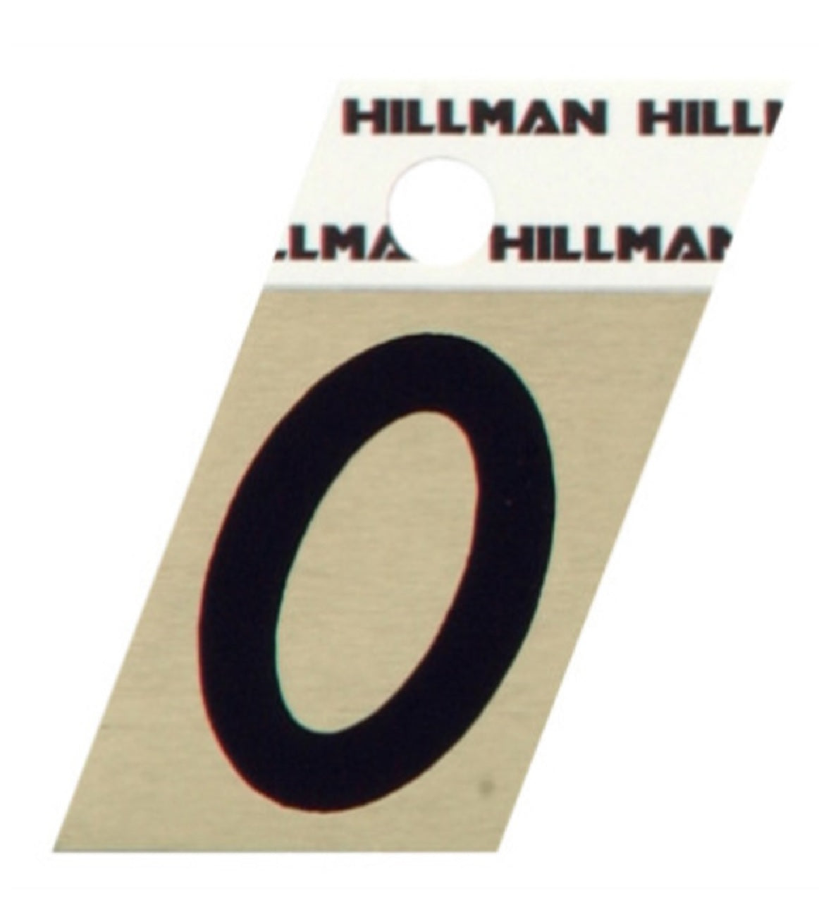 Hillman Fasteners 840474 Adhesive Angle-Cut House Number 0 Black and Gold