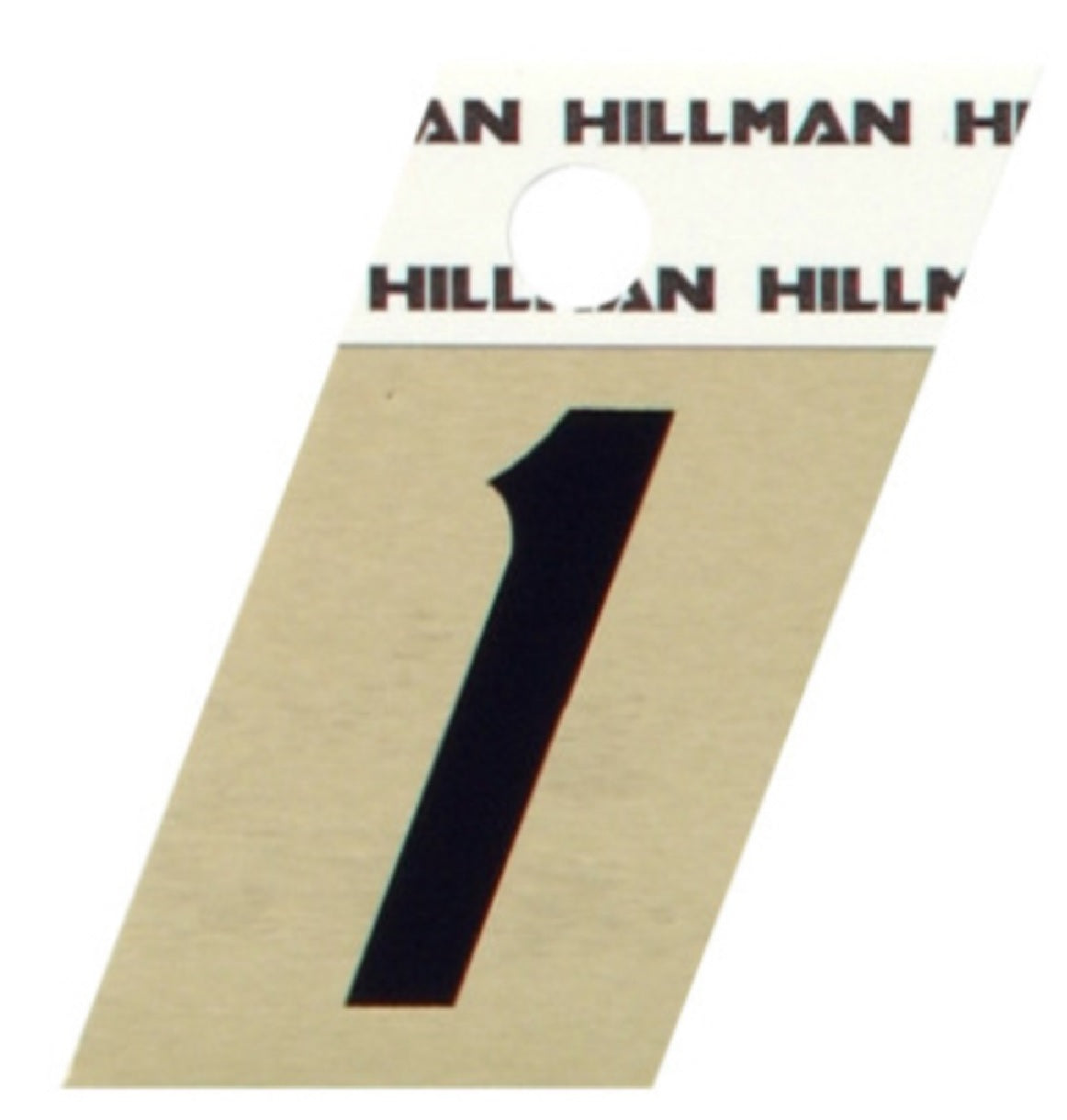 Hillman Fasteners 840476 Adhesive Angle-Cut House Number 1, Black and Gold