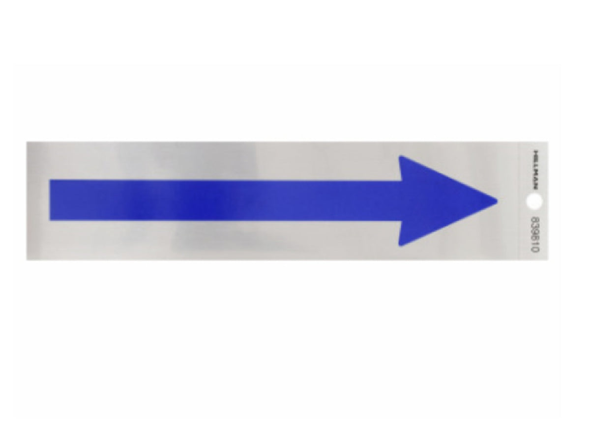 Hillman Fasteners 839810 Adhesive Blue Arrow Sign, 2 Inch x 8 Inch