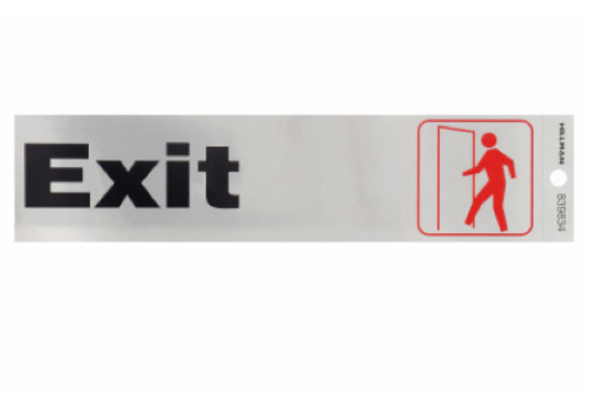 Hillman Fasteners 839834 Adhesive Exit Sign, 2 Inch x 8 Inch