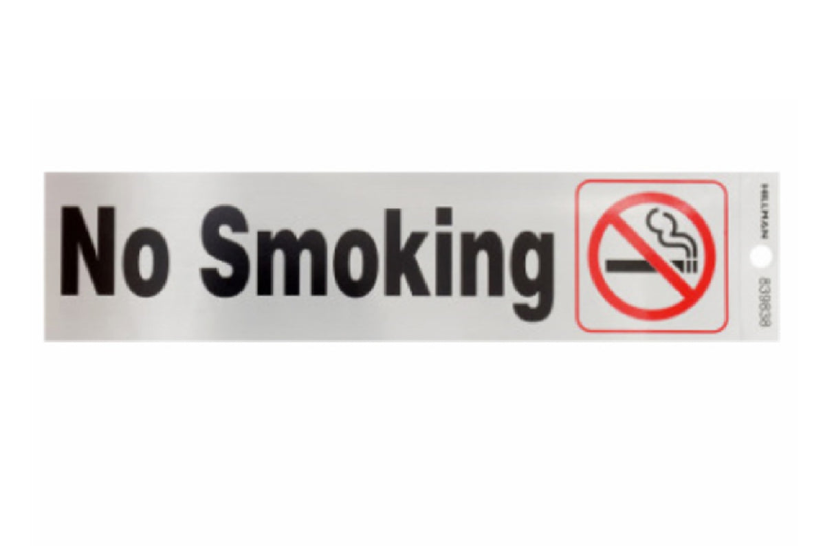 Hillman Fasteners 839838 Adhesive No Smoking Sign, 2 Inch x 8 Inch