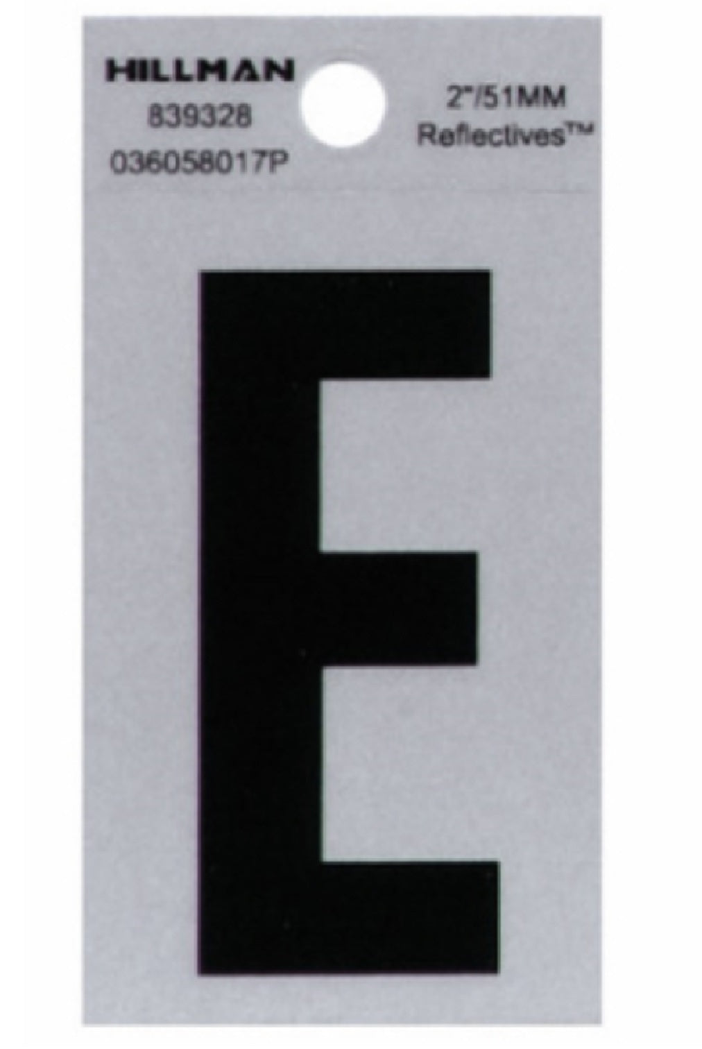 Hillman Fasteners 839328 Adhesive Reflective Vinyl Letter E, 2 Inch