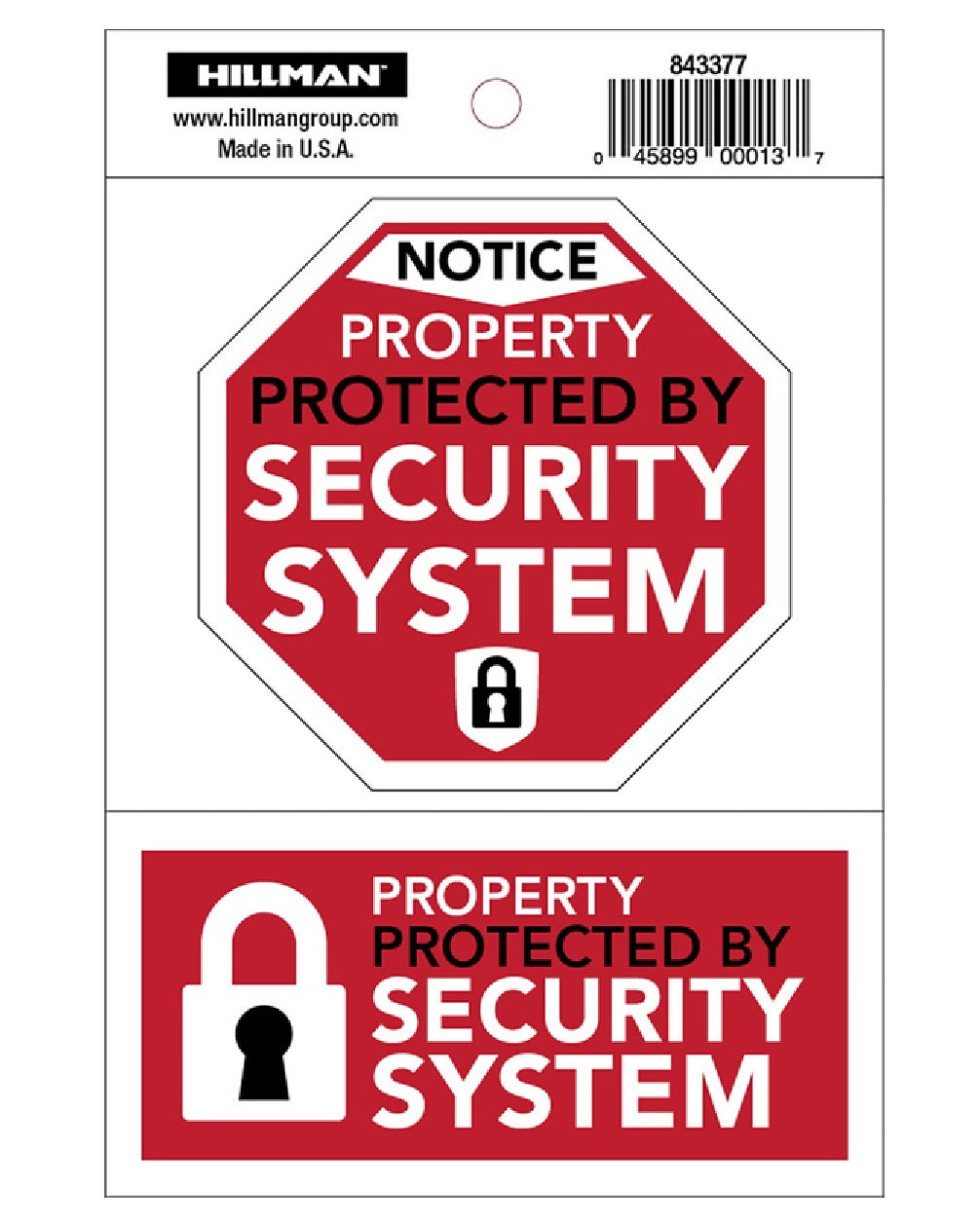 Hillman Fasteners 843377 Alarm System Sign, 4 Inch x 6 Inch