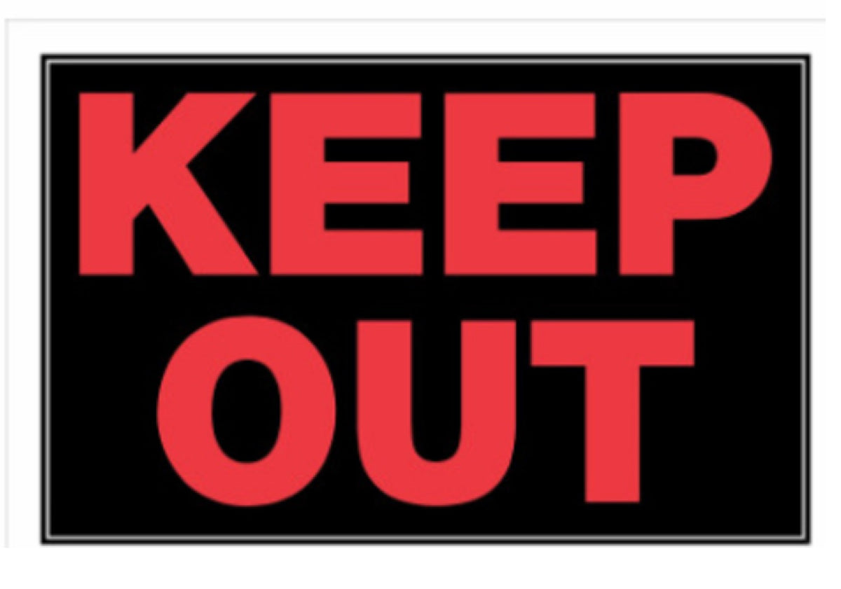 Hillman Fasteners 839898 Black and Red Keep Out Sign, 8 Inch x 12 Inch