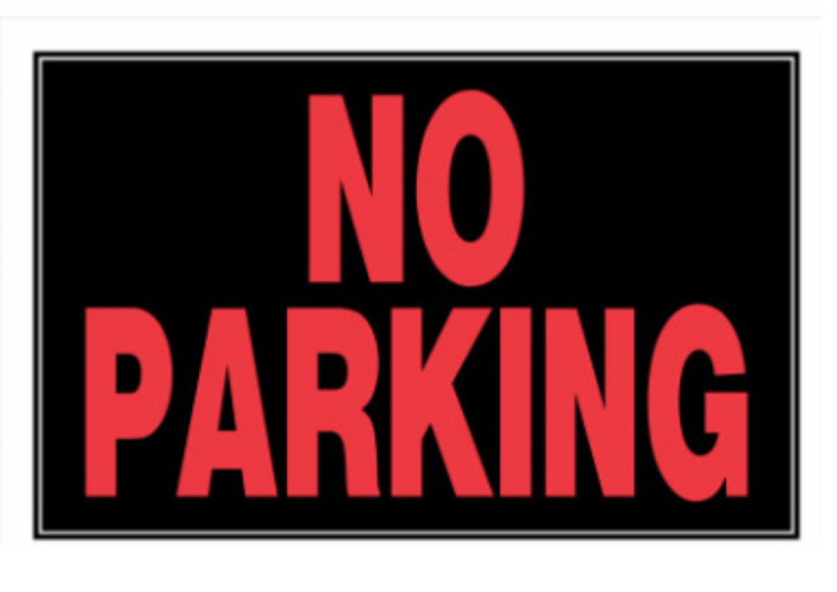 Hillman Fasteners 839902 Black and Red No Parking Sign, 8 Inch x 12 Inch