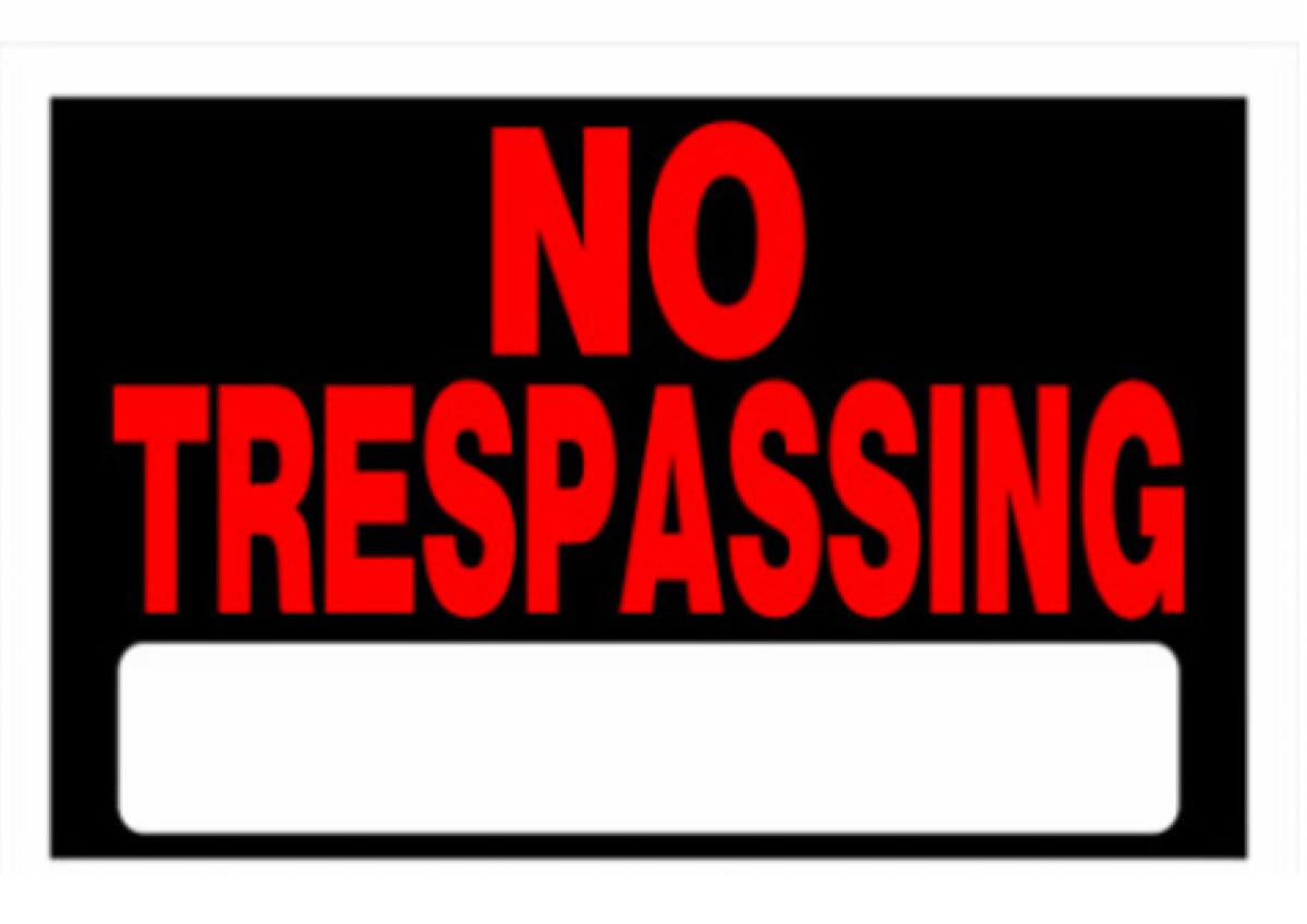 Hillman Fasteners 839904 Black and Red No Trespassing Sign, 8 Inch x 12 Inch
