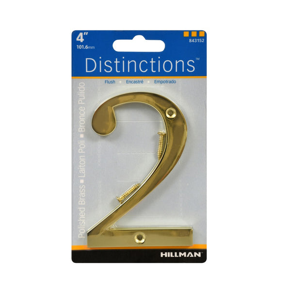 Hillman Fasteners 843152 Distinctions Flush Mount House Number 2, 4 Inch
