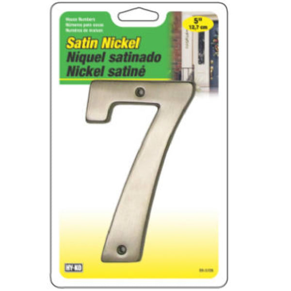 Hillman Fasteners 844707 Floating Mount House Number 7, Satin Nickel