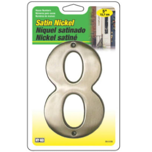 Hillman Fasteners 844708 Floating Mount House Number 8, Satin Nickel