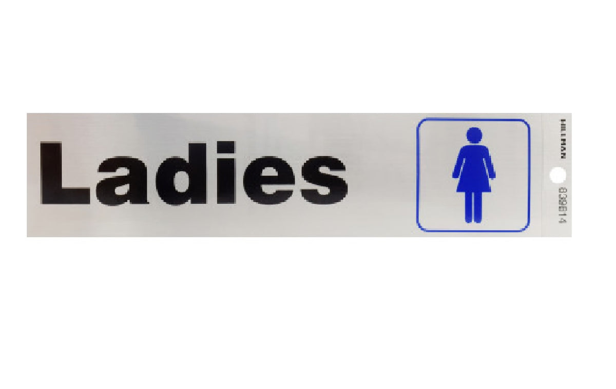 Hillman Fasteners 839814 Ladies Restroom Sign, 2 Inch x 8 Inch