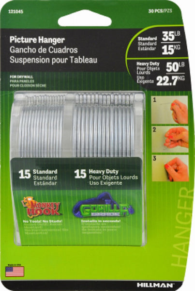 Hillman Fasteners 121045 Monkey Wall Hooks Value Pack