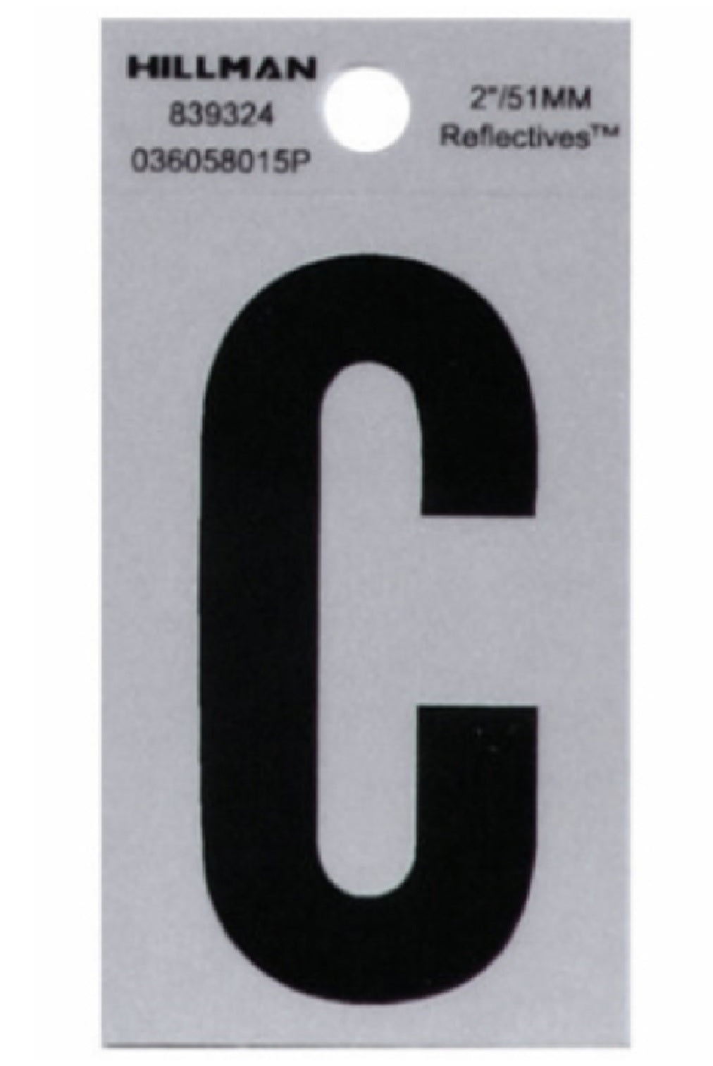 Hillman Fasteners 839324 Mylar Adhesive Reflective Vinyl Letter C, 2 Inch