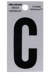 Hillman Fasteners 839324 Mylar Adhesive Reflective Vinyl Letter C, 2 Inch