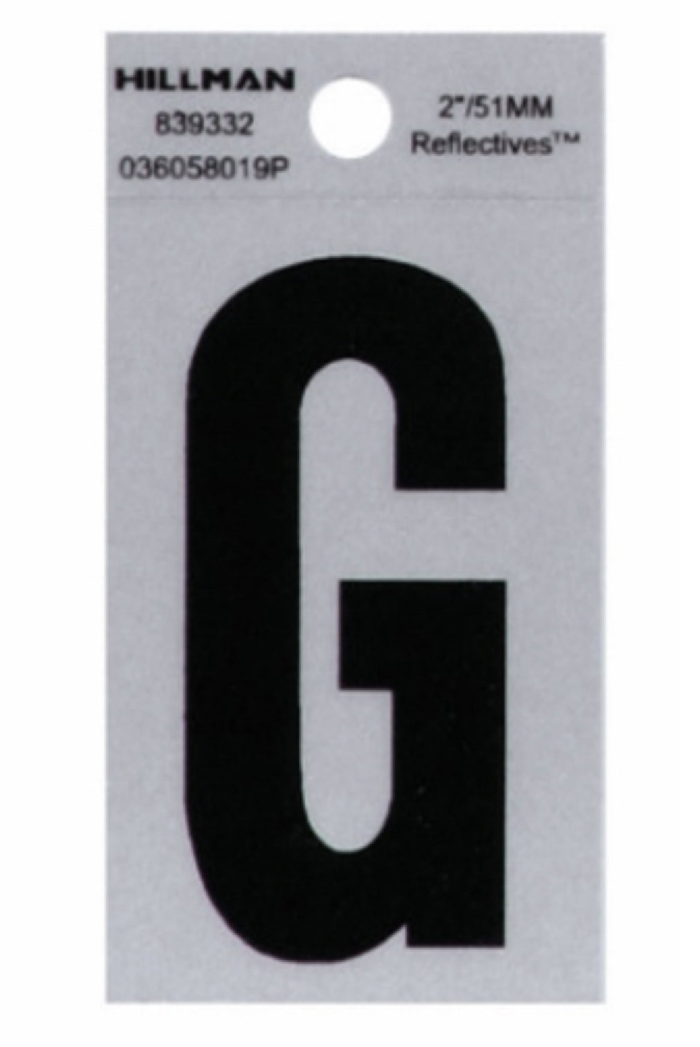 Hillman Fasteners 839332 Mylar Adhesive Reflective Vinyl Letter G, 2 Inch