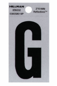 Hillman Fasteners 839332 Mylar Adhesive Reflective Vinyl Letter G, 2 Inch