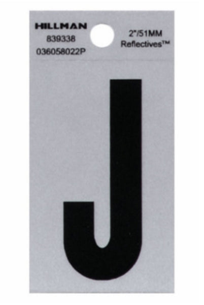 Hillman Fasteners 839338 Mylar Adhesive Reflective Vinyl Letter J, 2 Inch