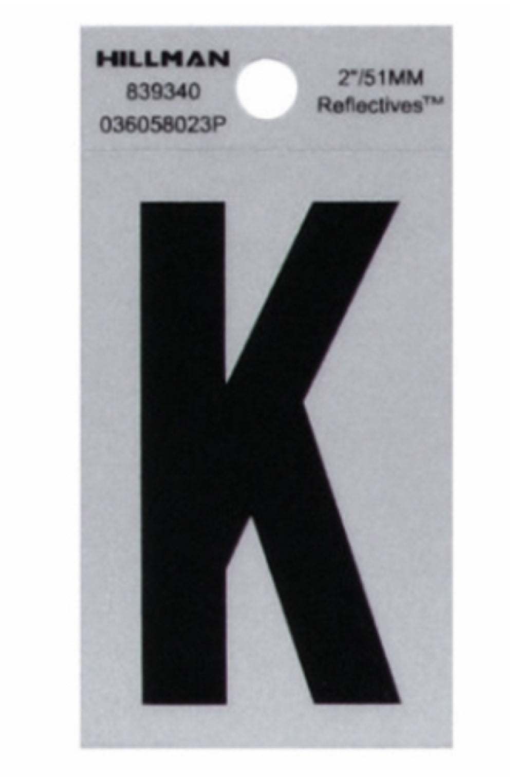 Hillman Fasteners 839340 Mylar Adhesive Reflective Vinyl Letter K, 2 Inch