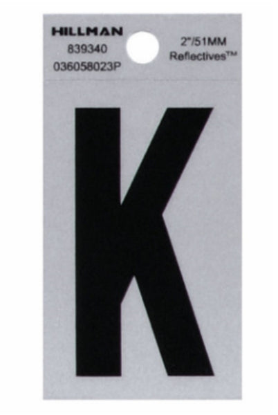 Hillman Fasteners 839340 Mylar Adhesive Reflective Vinyl Letter K, 2 Inch