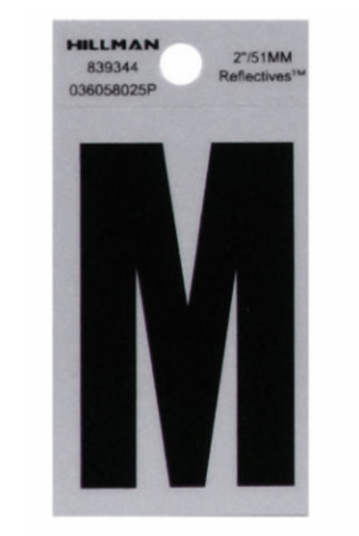 Hillman Fasteners 839344 Mylar Adhesive Reflective Vinyl Letter M, 2 Inch