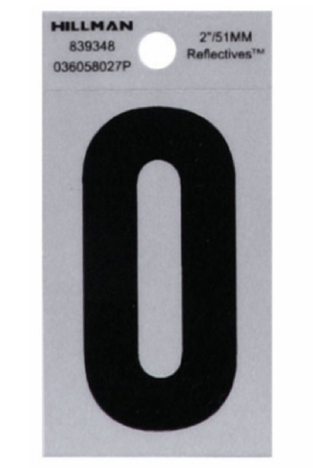Hillman Fasteners 839348 Mylar Adhesive Reflective Vinyl Letter O, 2 Inch