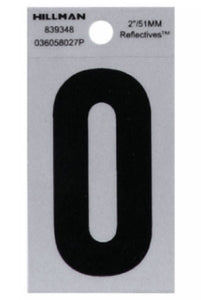 Hillman Fasteners 839348 Mylar Adhesive Reflective Vinyl Letter O, 2 Inch