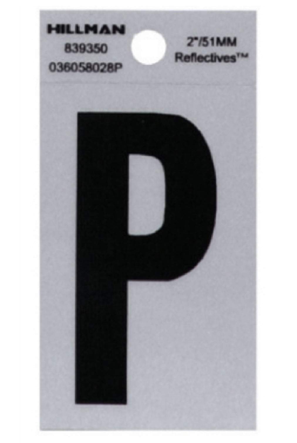 Hillman Fasteners 839350 Mylar Adhesive Reflective Vinyl Letter P, 2 Inch