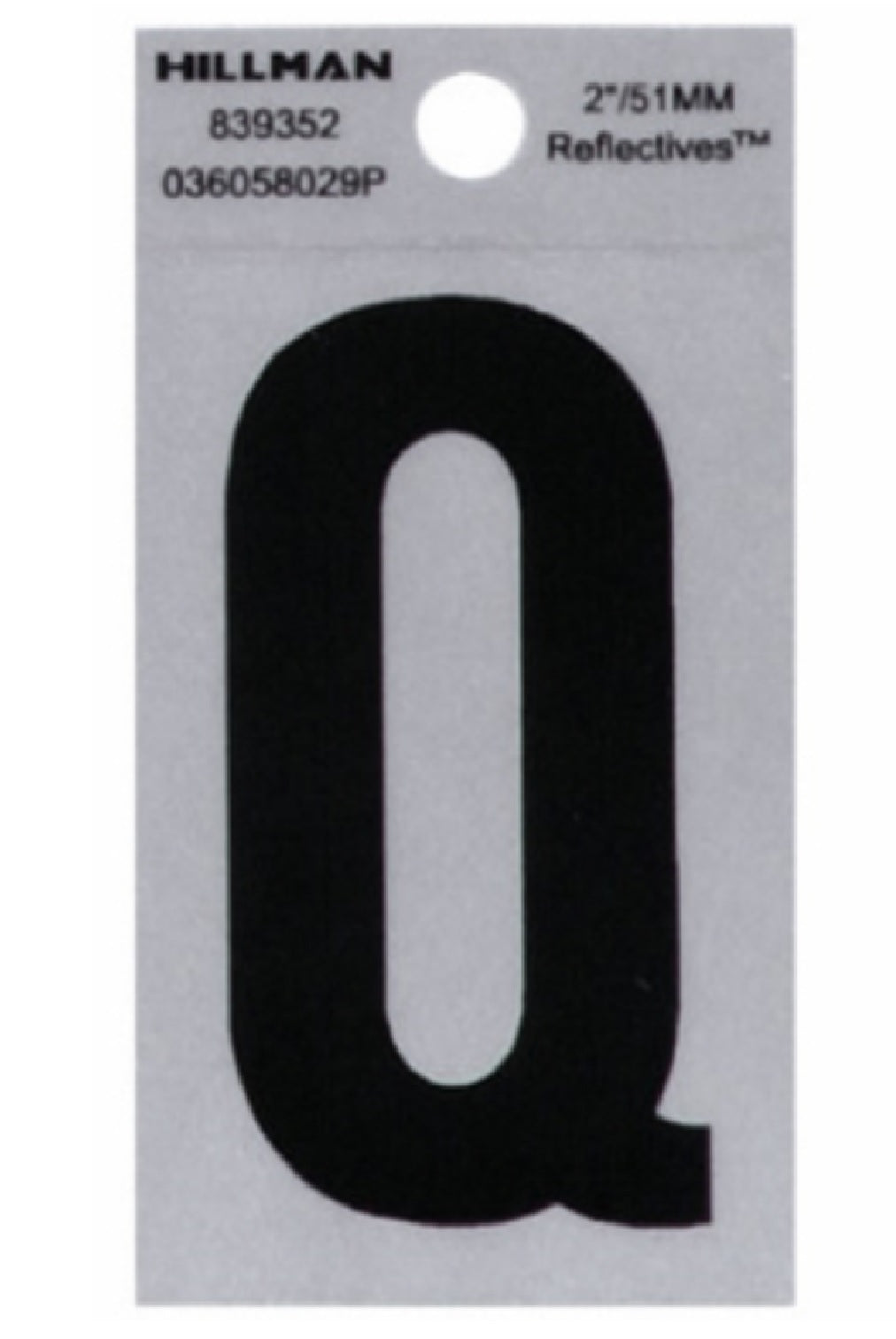 Hillman Fasteners 839352 Mylar Adhesive Reflective Vinyl Letter Q, 2 Inch
