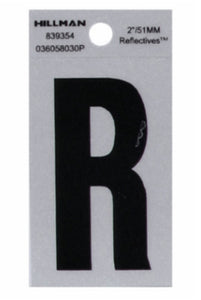 Hillman Fasteners 839354 Mylar Adhesive Reflective Vinyl Letter R, 2 Inch