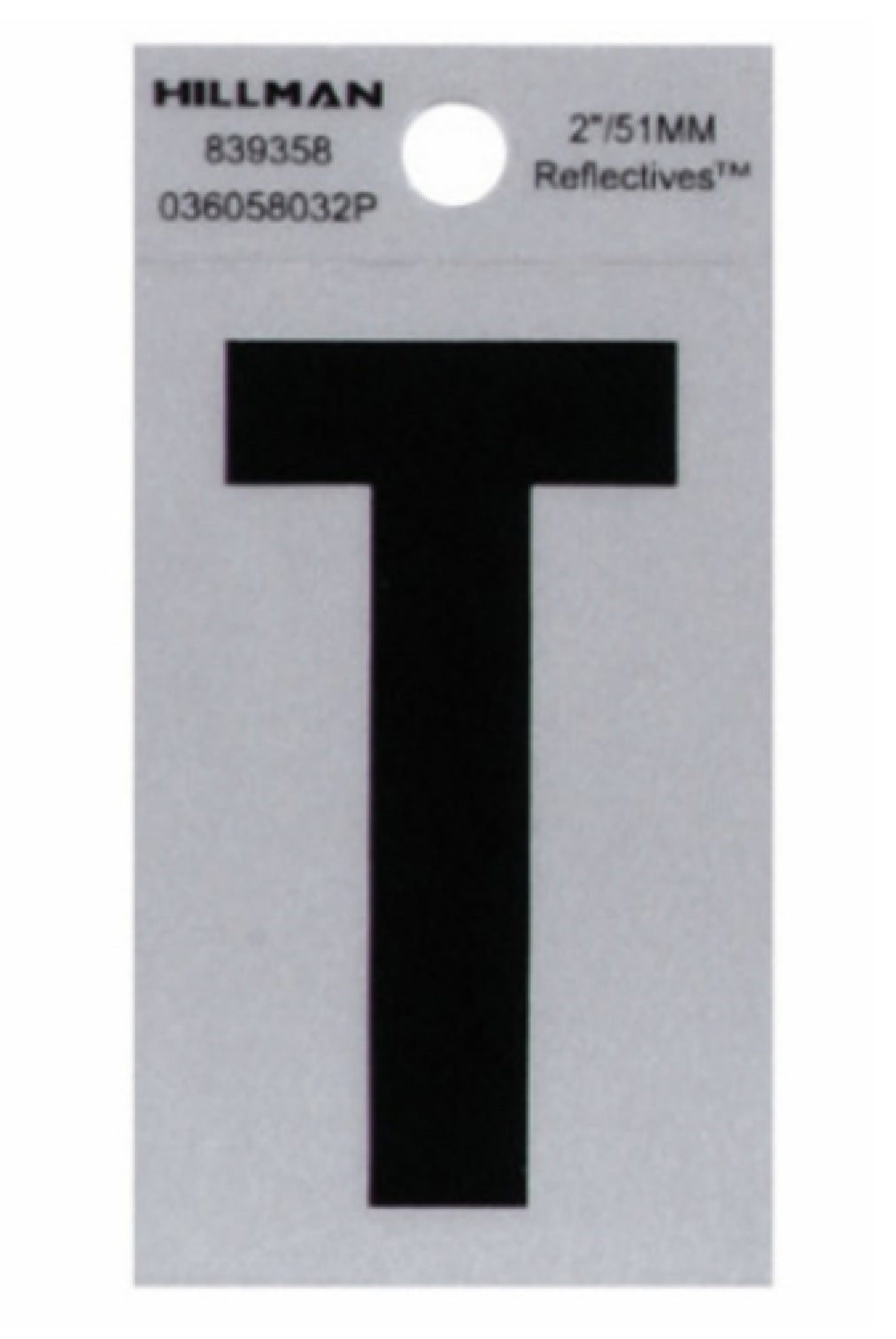 Hillman Fasteners 839358 Mylar Adhesive Reflective Vinyl Letter T, 2 Inch