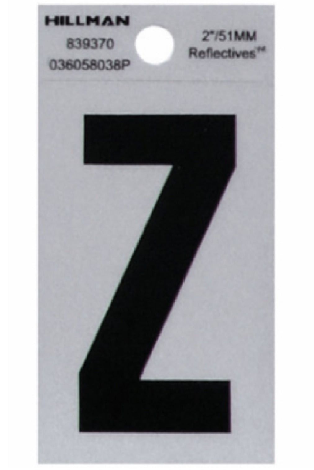 Hillman Fasteners 839370 Mylar Adhesive Reflective Vinyl Letter Z, 2 Inch