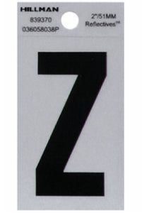 Hillman Fasteners 839370 Mylar Adhesive Reflective Vinyl Letter Z, 2 Inch