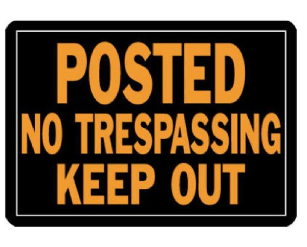 Hillman Fasteners 840141 Posted No Trespassing Sign, 10 Inch x 14 Inch