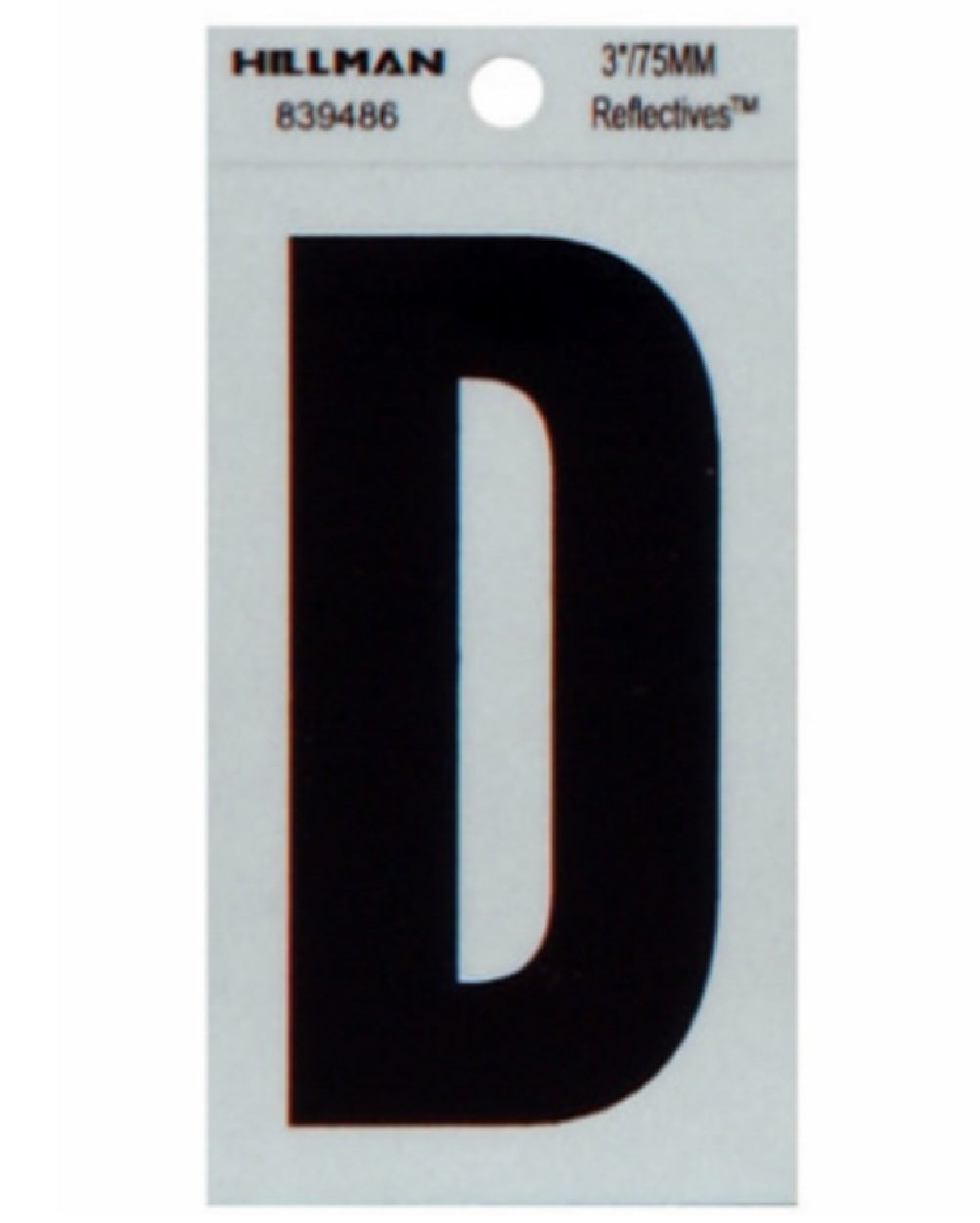 Hillman Fasteners 839486 Reflective Adhesive Vinyl Letter D Sign, 3 Inch