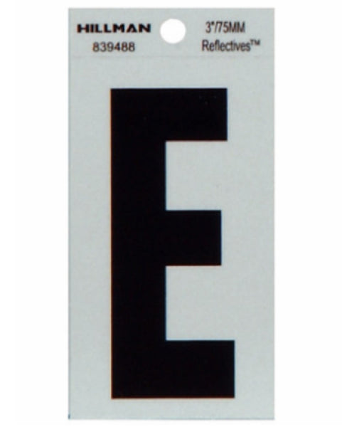 Hillman Fasteners 839488 Reflective Adhesive Vinyl Letter E Sign, 3 Inch