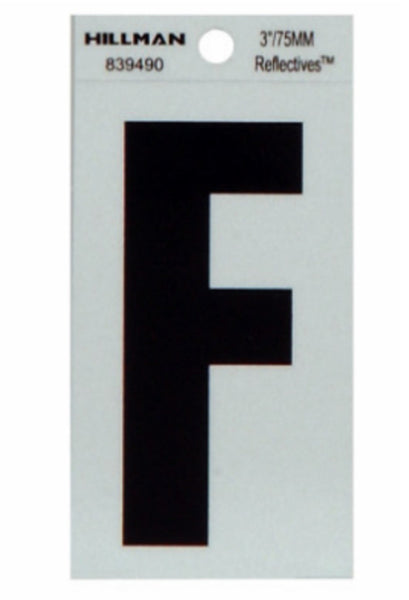 Hillman Fasteners 839490 Reflective Adhesive Vinyl Letter F Sign, 3 Inch