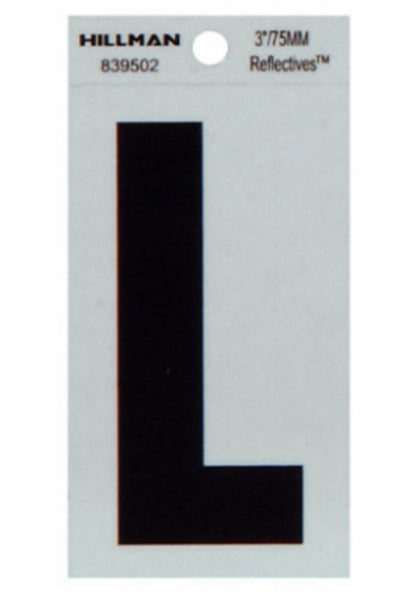 Hillman Fasteners 839502 Reflective Adhesive Vinyl Letter L Sign, 3 Inch