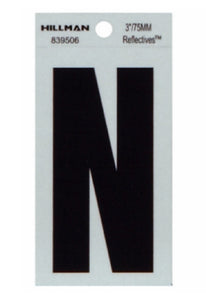 Hillman Fasteners 839506 Reflective Adhesive Vinyl Letter N Sign, 3 Inch
