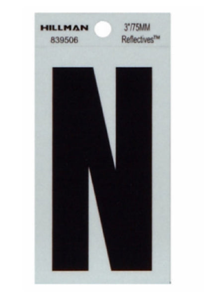 Hillman Fasteners 839506 Reflective Adhesive Vinyl Letter N Sign, 3 Inch