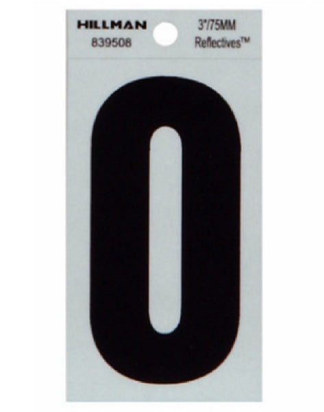 Hillman Fasteners 839508 Reflective Adhesive Vinyl Letter O Sign, 3 Inch