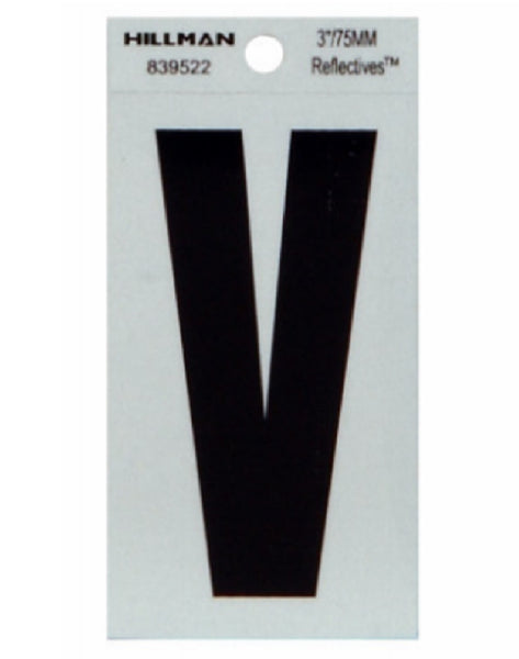 Hillman Fasteners 839522 Reflective Adhesive Vinyl Letter V Sign, 3 Inch