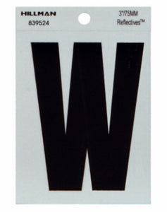 Hillman Fasteners 839524 Reflective Adhesive Vinyl Letter W Sign, 3 Inch