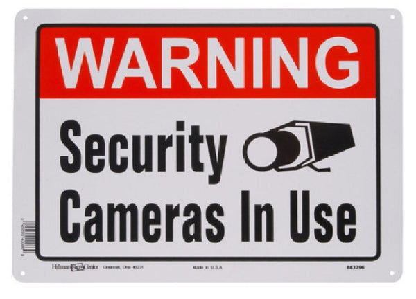 Hillman Fasteners 843296 Security Camera Sign, 10 Inch x 14 Inch