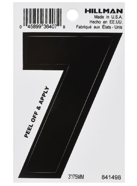 Hillman Fasteners 841498 Vinyl Self-Adhesive Number 7, Black