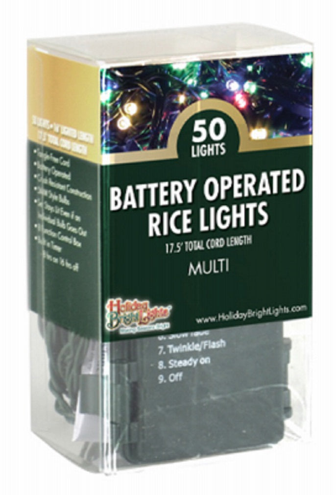 Holiday Bright Lights BO5M-50GPVCMU LED Rice Light Set